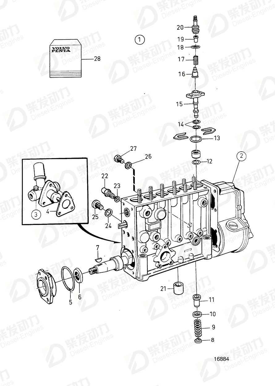 VOLVO Pump element 863498 Drawing